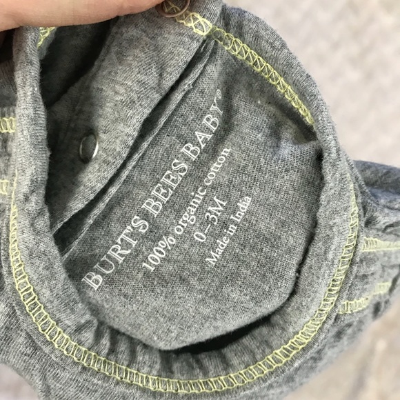 Burt’s Bees Baby Romper Gray Yellow One Piece - Picture 4 of 4